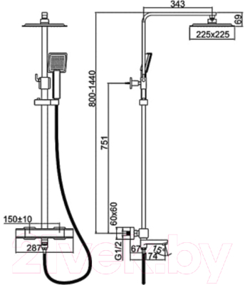 Душевая система Ledeme L2424