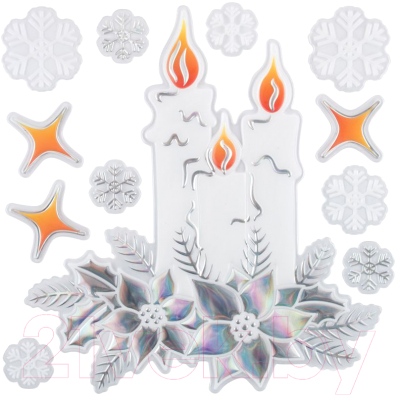 Набор наклеек на окно Волшебная страна Рождество / 007829 - фото