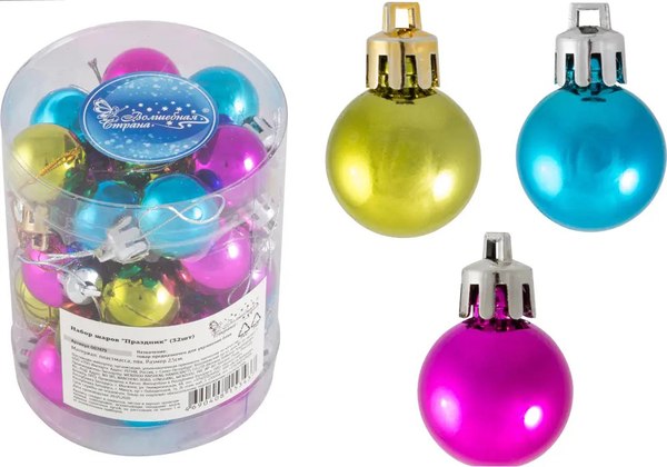 Набор шаров новогодних Волшебная страна Праздник / 007479