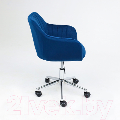 Кресло офисное AksHome Sark (синий велюр/хром)