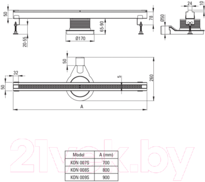Трап для душа Deante KON 008S