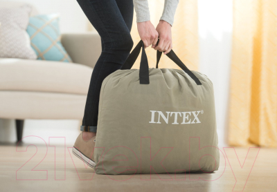 Надувная кровать Intex Queen Comfort Elevated 64164ND (152x203x51, встроенный электронный насос)