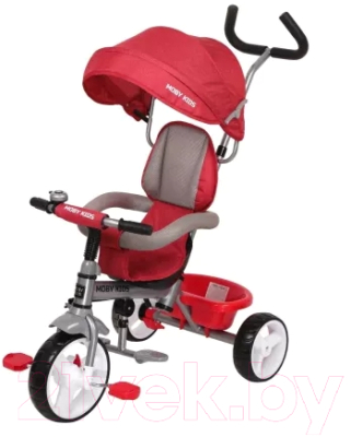 Трехколесный велосипед с ручкой Moby Kids Blitz 10x8 EVA / 646210 - фото