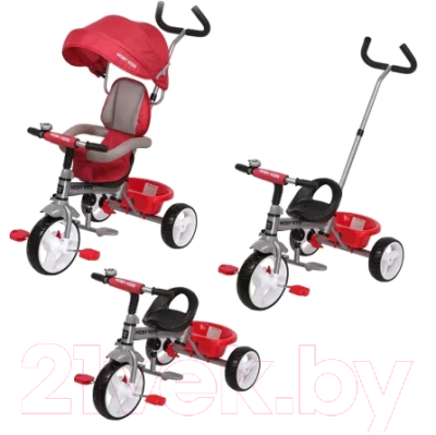 Трехколесный велосипед с ручкой Moby Kids Blitz 10x8 EVA / 646210