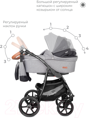 Детская универсальная коляска Riko  Basic Bella Lux 3 в 1