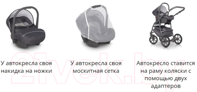 Детская универсальная коляска Riko  Basic Bella Lux 3 в 1