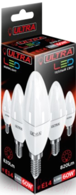 Лампа Ultra LED-С37-8.5W-E14-3000K