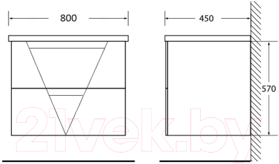 Тумба под умывальник BelBagno VITTORIA-800-2C-SO-TB-P