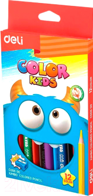 Набор цветных карандашей Deli Jumbo Kids / C00600 - фото