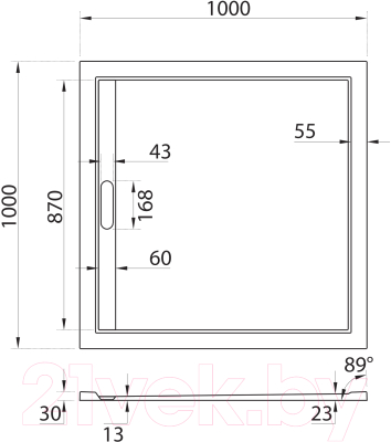 Душевой поддон Cezares TRAY-AS-A-100-30-W
