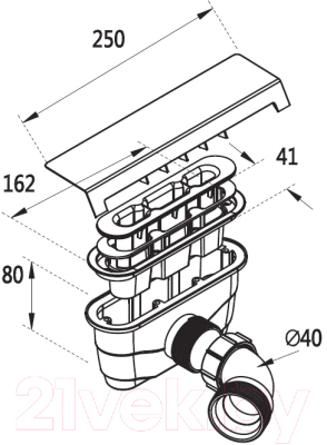 Душевой поддон Cezares TRAY-AS-R-100-30-W