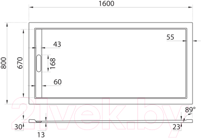 Душевой поддон Cezares TRAY-AS-AH-160/80-30-W