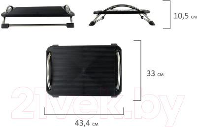 Подставка для ног Brauberg 43.5x33 / 531488 (черный)