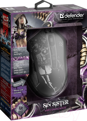 Мышь с ковриком Defender Sin'Sister GM-933 / 52933