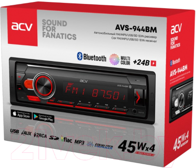 Бездисковая автомагнитола ACV AVS-944BM