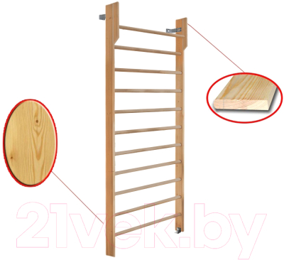 Шведская стенка Dinamika С турником ZSO-002569 (2.4x1, сосна)