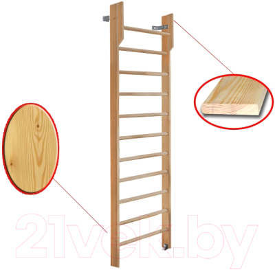 Шведская стенка Dinamika С турником ZSO-002568 (2.4x0.8, сосна)