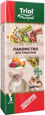 Лакомство для грызунов Triol Original для грызунов ассорти / 40161013 - фото