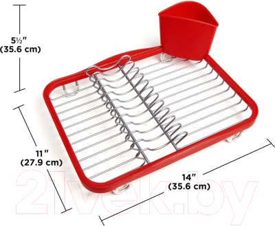 Сушилка для посуды Umbra Sinkin 330065-718 (красный/никель)
