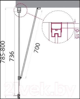 Душевая стенка BelBagno MARMI-80-FIX-C-Cr