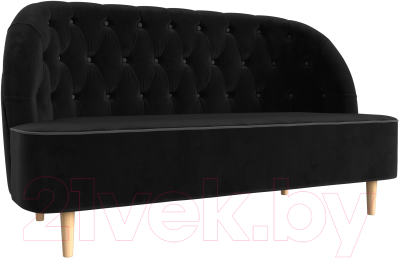 Диван Лига Диванов Амиса 303 / 109834 (велюр, черный) - фото
