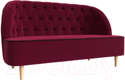 Диван Лига Диванов Амиса 303 / 109836 (микровельвет, бордовый) - фото