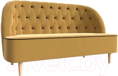 Диван Лига Диванов Амиса 303 / 109837 (микровельвет, желтый) - фото