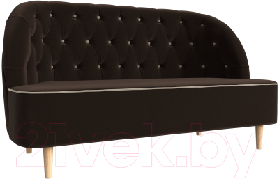 Диван Лига Диванов Амиса 303 / 109840 (микровельвет, коричневый) - фото