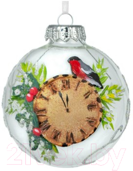 Шар новогодний Грай Часы ШБ80-15 - фото