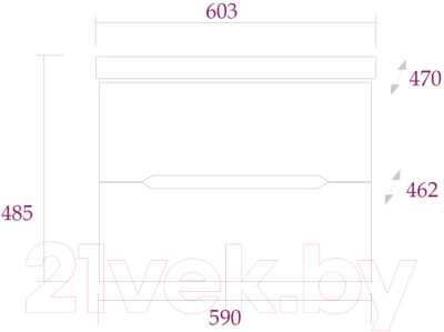 Тумба с умывальником Onika Айленд 60.13 106114 + Элина 1WH501606