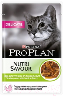 Влажный корм для кошек Pro Plan Nutrisavour Delicate Ягненок - фото