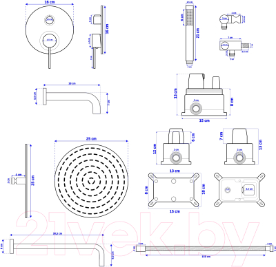 Душевая система со смесителем REA Lungo REA-P4125