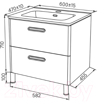 Тумба под умывальник IDDIS Brick BRI60WFi95