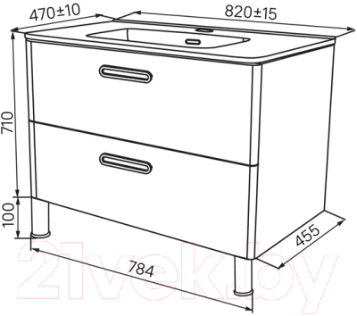 Тумба под умывальник IDDIS Brick BRI80WFi95