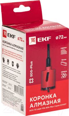 Коронка EKF Expert dch-72-m16