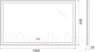 Зеркало BelBagno SPC-GRT-1000-600-LED-TCH-WARM