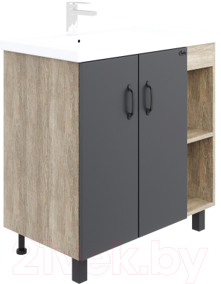 Тумба с умывальником Onika Тимбер 80.10 108046 + Фостер 80 П - фото