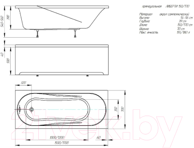 Экран для ванны Aquatek Лугано/Либерти 150 / EKR-F0000088