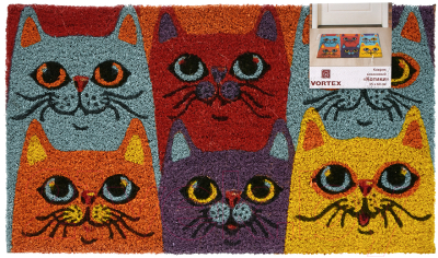 Коврик грязезащитный VORTEX Котики 35x60 / 24337 - фото