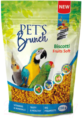 Корм для птиц Pet's Brunch Biscotti Fruits Soft Функциональный десерт - фото