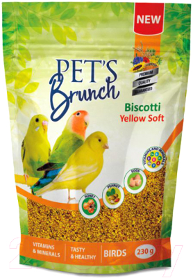 Корм для птиц Pet's Brunch Biscotti Yellow Soft Функциональный десерт - фото
