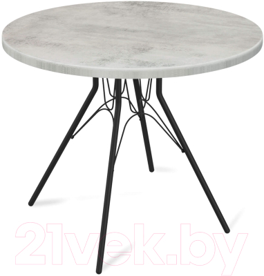 Обеденный стол Sheffilton SHT-TU34-P/80 (черный муар/бетон светлый) - фото