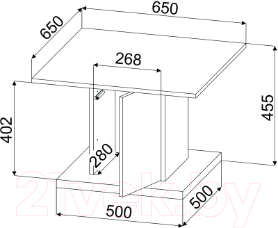 Журнальный столик Интерлиния Loft LT-СЖ2