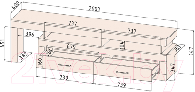 Тумба Интерлиния LT-Т200 (дуб золотой/антрацит)