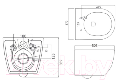 Унитаз подвесной Cezares CZR-513-TH-R