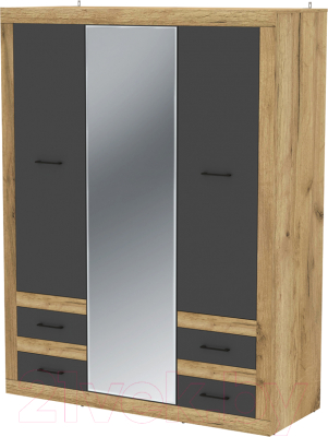 Шкаф Интерлиния Loft LT-ШК1 (дуб золотой/антрацит) - фото