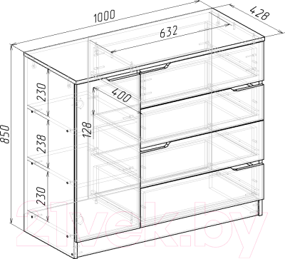 Тумба Мебель-Класс Бремен (белый)