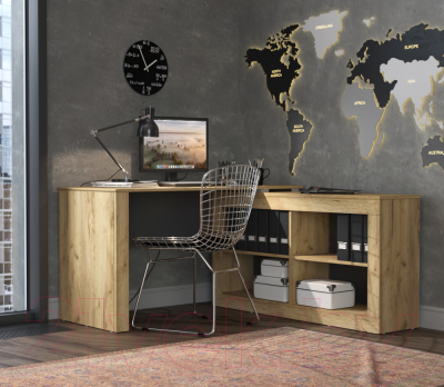 Комплект мебели для спальни Интерлиния Loft-3 Спальня-3 (дуб золотой/антрацит)