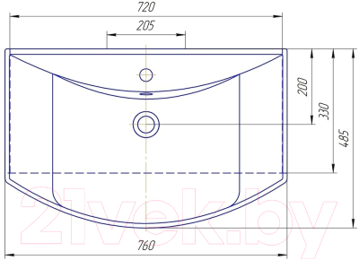 Тумба с умывальником Onika Стиль 75.13 107512 + Стиль 75