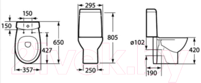 Чаша унитаза напольного Roca Victoria Nord 342ND7000-М